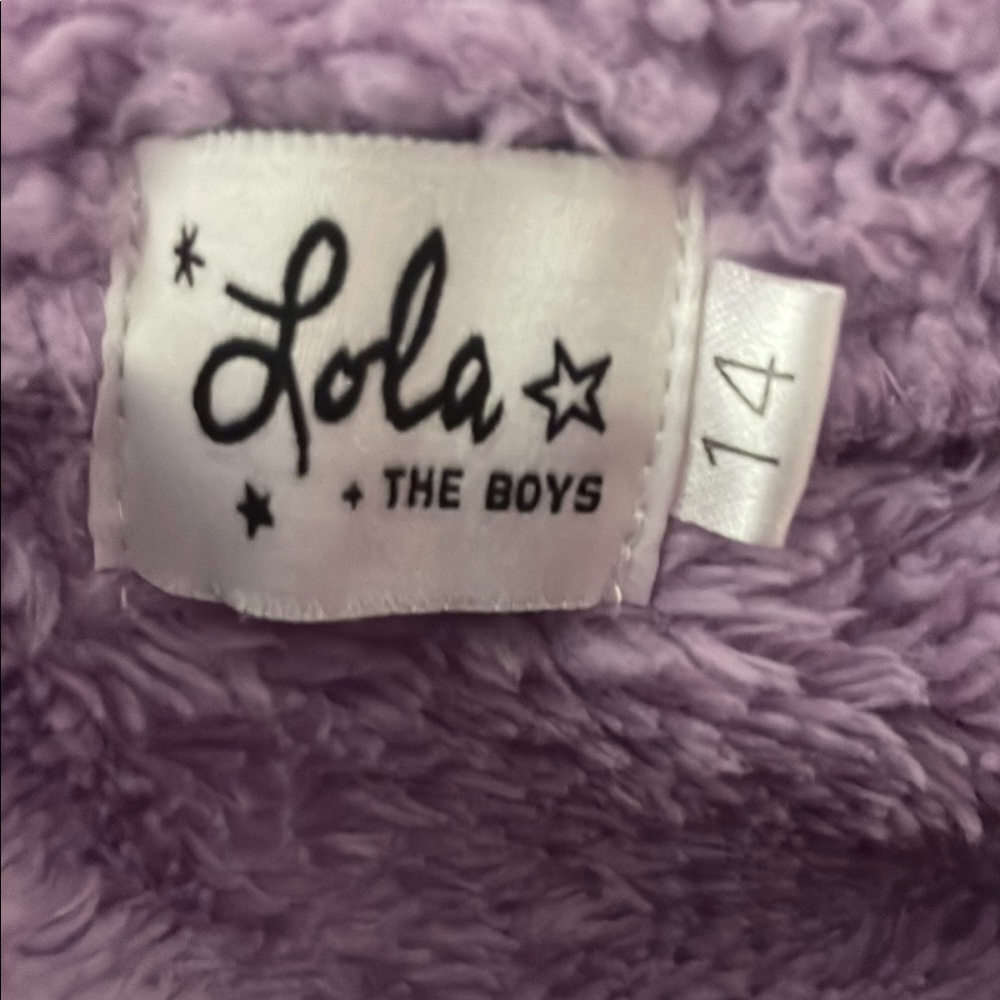 Purple Fleece Smiley Face Lounge Set Lola + The Boys - Picture 4 of 4